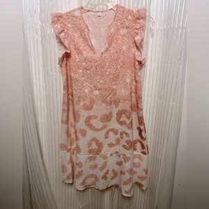 Light peach and ivory Dress No Brand Name NNT SZ (M) lite weight cap sleeves